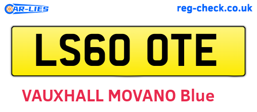 LS60OTE are the vehicle registration plates.