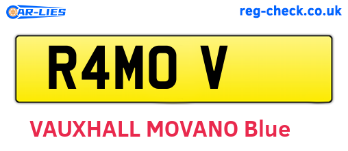 R4MOV are the vehicle registration plates.