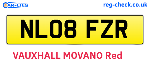 NL08FZR are the vehicle registration plates.