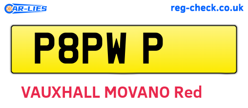 P8PWP are the vehicle registration plates.