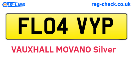 FL04VYP are the vehicle registration plates.