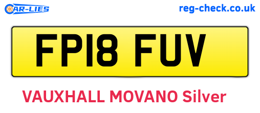 FP18FUV are the vehicle registration plates.