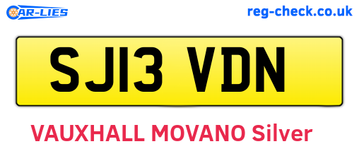 SJ13VDN are the vehicle registration plates.