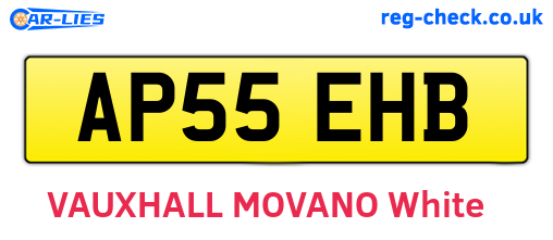 AP55EHB are the vehicle registration plates.
