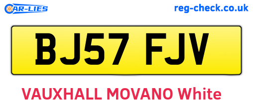 BJ57FJV are the vehicle registration plates.