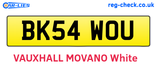 BK54WOU are the vehicle registration plates.