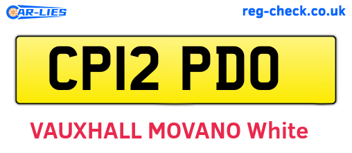 CP12PDO are the vehicle registration plates.