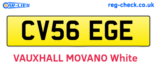 CV56EGE are the vehicle registration plates.