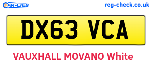 DX63VCA are the vehicle registration plates.