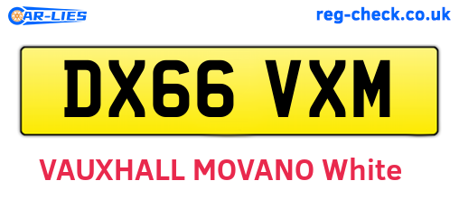 DX66VXM are the vehicle registration plates.