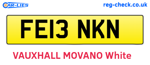 FE13NKN are the vehicle registration plates.