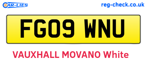 FG09WNU are the vehicle registration plates.