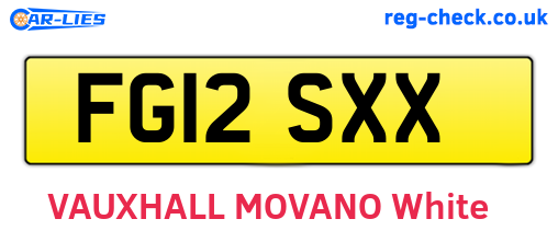 FG12SXX are the vehicle registration plates.
