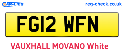 FG12WFN are the vehicle registration plates.