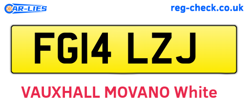 FG14LZJ are the vehicle registration plates.