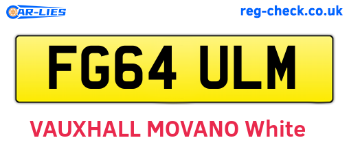 FG64ULM are the vehicle registration plates.