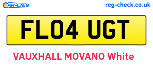 FL04UGT are the vehicle registration plates.