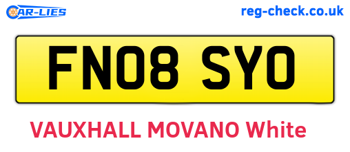 FN08SYO are the vehicle registration plates.