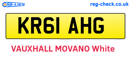 KR61AHG are the vehicle registration plates.