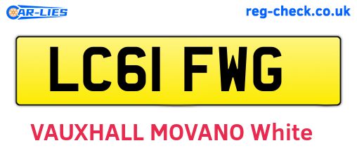 LC61FWG are the vehicle registration plates.