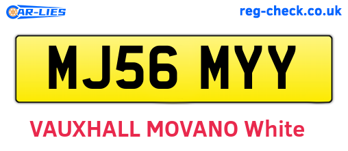 MJ56MYY are the vehicle registration plates.