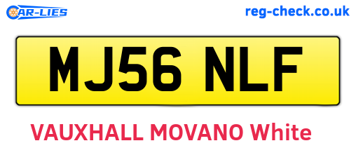 MJ56NLF are the vehicle registration plates.