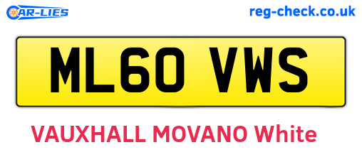 ML60VWS are the vehicle registration plates.