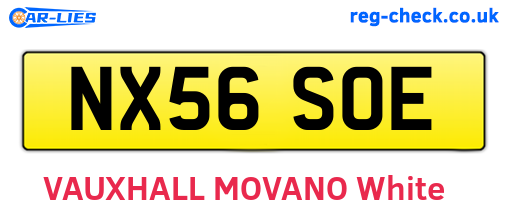 NX56SOE are the vehicle registration plates.
