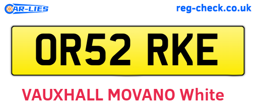 OR52RKE are the vehicle registration plates.