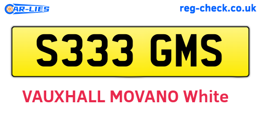 S333GMS are the vehicle registration plates.