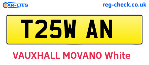 T25WAN are the vehicle registration plates.