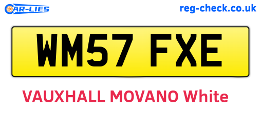 WM57FXE are the vehicle registration plates.