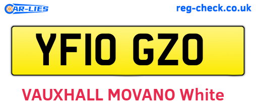 YF10GZO are the vehicle registration plates.