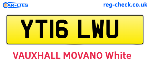 YT16LWU are the vehicle registration plates.