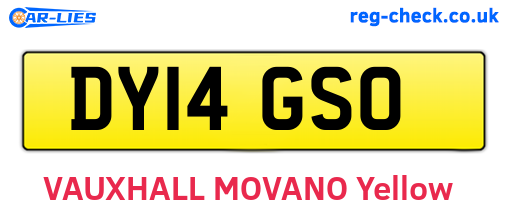 DY14GSO are the vehicle registration plates.