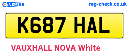 K687HAL are the vehicle registration plates.