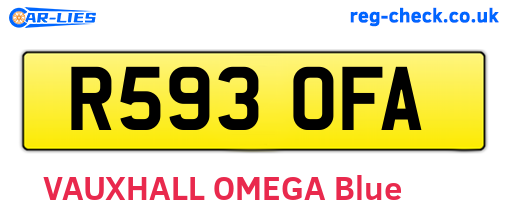 R593OFA are the vehicle registration plates.