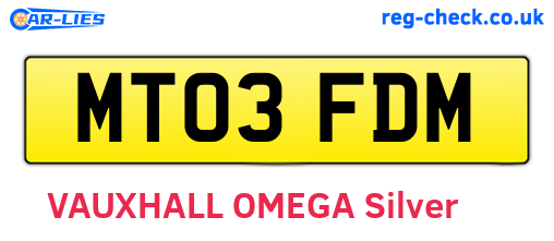 MT03FDM are the vehicle registration plates.