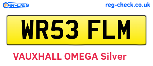WR53FLM are the vehicle registration plates.