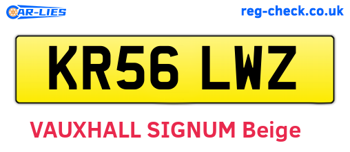 KR56LWZ are the vehicle registration plates.