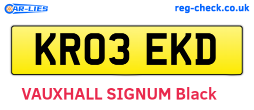 KR03EKD are the vehicle registration plates.