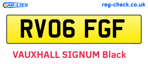 RV06FGF are the vehicle registration plates.