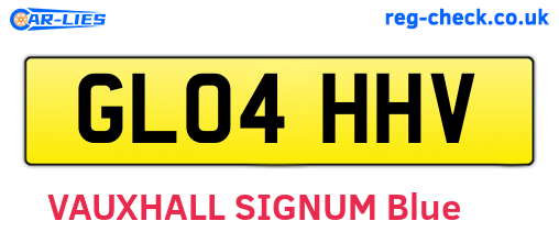 GL04HHV are the vehicle registration plates.
