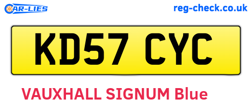 KD57CYC are the vehicle registration plates.