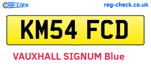 KM54FCD are the vehicle registration plates.