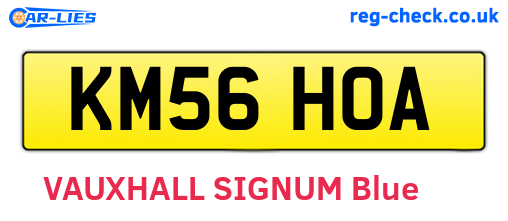 KM56HOA are the vehicle registration plates.