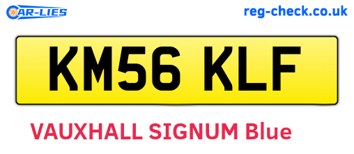 KM56KLF are the vehicle registration plates.