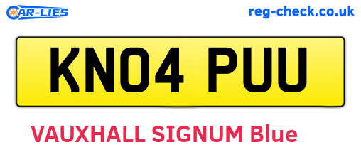 KN04PUU are the vehicle registration plates.