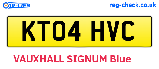 KT04HVC are the vehicle registration plates.