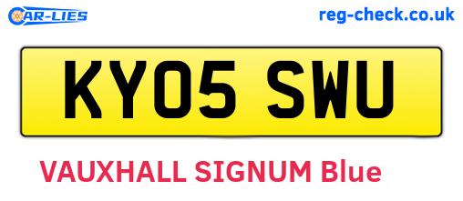 KY05SWU are the vehicle registration plates.